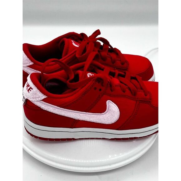 Nike Dunk Low Kids 1Y Valentine's Day Red/White Sneakers - Picture 8 of 16